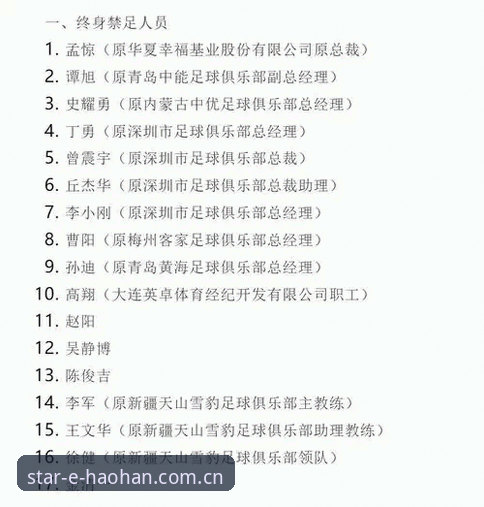 浩瀚体育怎么登录怎么下载 中国足协第三批禁足名单深度解析:17人终身禁赛的4大关键点与行业反思